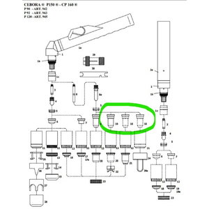 Плазменное сопло, длинное 150A 1,8мм (Cebora P150 - CP 160), OTHER