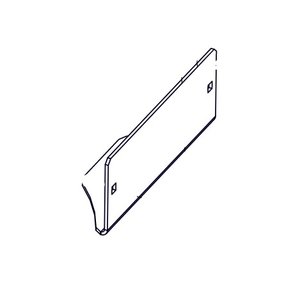 Baffle, 48" RH vacuum, orange Apex 48