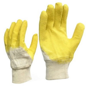 Glove, fabric covered latex woven wrist 10, KTR