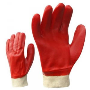 Gloves, cotton covered with PVC, with cotton lining 10
