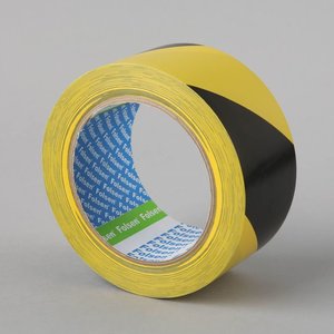 Warning/protection tape yellow/black 50mmx 33m PVC, Folsen