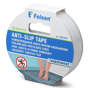 Anti-slip tape 25mmx5m, transparent 25mmx5m