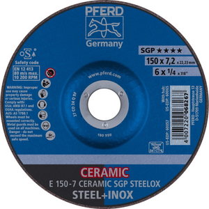 Šlifavimo diskas 150x7,2mm SGP Ceramic STEELOX 150x7,2mm, Pferd
