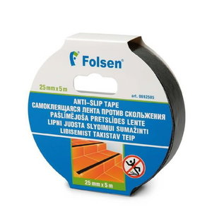 Libisemist takistav teip, must, PVC 25mmx5m, Folsen