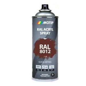 Purškiami dažai  Spray paint RAL 8012  blizgūs 400ml, Motip
