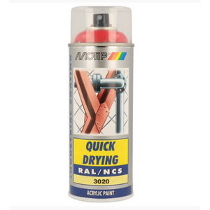 Purškiami dažai  Spray paint RAL3000 blizgantys 400ml, Motip