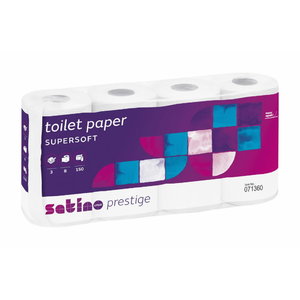 Toilet paper rolls Prestige 3-ply 8 x 18 m, Satino by WEPA