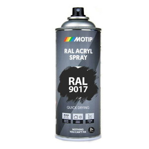 Aerosols RAL 9017 matēts melns 400ml, Motip