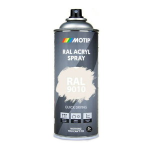 Spray Paint RAL 9010 Matt Pure White 400ml, Motip