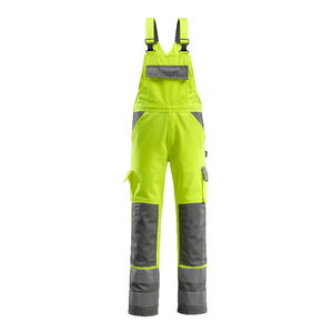 Рабочие брюки с лямками Barras, желтые/серые, 82С56, MASCOT