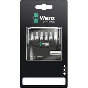Ruuvikärki Bit-Check 7 TX Universal 1 SB setti Torx 7 osaa, Wera