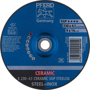 Slīpēšanas disks SGP Ceramic Steelox 230x4,1mm, Pferd