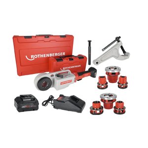 compact theader SUPERTRONIC 2000E + VICE + BSPT R 1/2" - 3/4" - 1" - 1.1/4" - 1.1/2" - 2" + ROFIX + 8.0AH 18V ProCORE AM