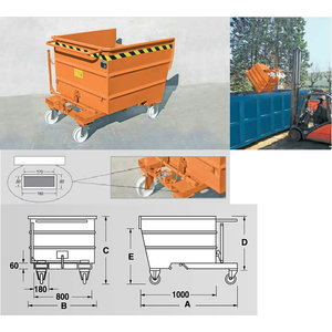 Steel tipping container TS 750, 755L 