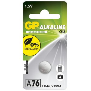 Battery A76/LR44, 1.5V, Alkaline, 1 pcs., GP