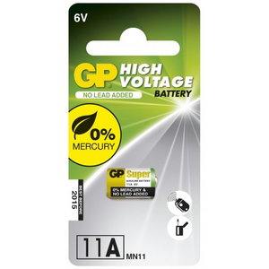 Baterijas 11A, 6V, High Voltage Alkaline, 1 gab., Gp