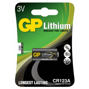 Baterijos CR123A, 3V, Lithium, 1 vnt., Gp