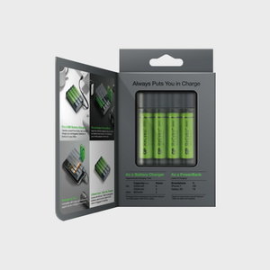 Kroviklis/PowerBank GPX411 +4 vnt AA 2600 mAh NiMH baterija 