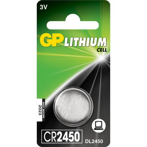 Battery CR2450, 3V, lithium, 1 pcs., GP