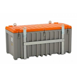 Tool box 750L grey/orange, for use with cranes, Cemo
