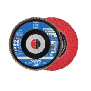 Flap disc POLIFAN PFF 125 CO-FREEZE 36 SG INOX