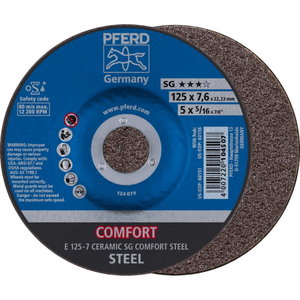 Šlifavimo diskas SG Ceramic Comfort STEEL 125x7mm, Pferd