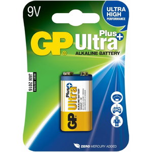 Baterijas 6LR61, 9V, Ultra Plus Alkaline, 1 gab., Gp