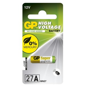 Battery 27A/MN27, 12V, High Voltage Alkaline, 1 pcs., GP