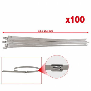 Stainless steel ball-lock cable ties, 4,6x250mm, 100 pcs