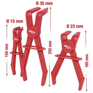 Hose clamp plier set 90° angled, 3pcs, KS Tools