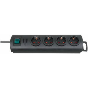 Pikendusjuhe 1,5m Primera-Lin, 4 pesa, H05VV-F 3G1,5, must, Brennenstuhl