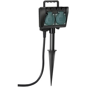 Socket outlet with earth rod IP44 2-way 1,4m H07RN-F 3G1,5 H07RN-F 3G1,5