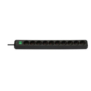 Pikendusjuhe 3m Eco-Line, 10 pesa, H05VV-F 3G1,5, must, Brennenstuhl