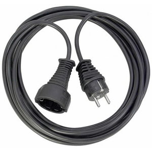 Quality extension cable of plastic 2m black H05VV-F 3G1,5 