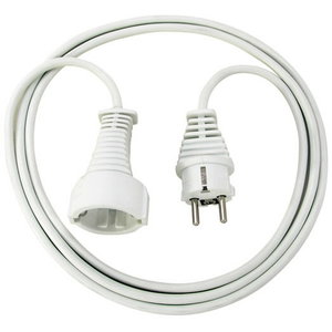Plastmasas pagarinātāja kabelis 3m balts H05VV-F 3G1,5 