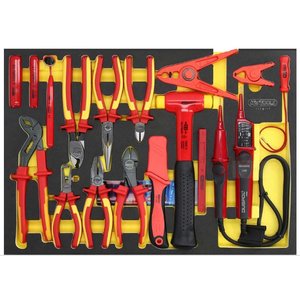 ERGOTORQUE VDE pliers set in foam insert, 17 pcs