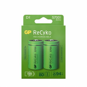 įkraunama baterija D/LR20, 1,2V, 5700mAh, ReCyko, 2 vnt., Gp