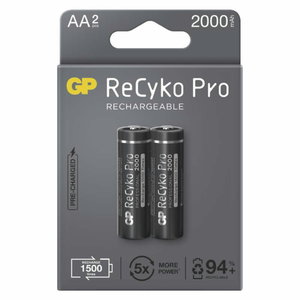 Lādējamas baterijas AA/LR6, 1,2 V, 2000mAh, ReCyko, 2 gab, Gp