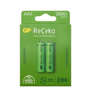 Lādējamas baterijas AA/LR6, 1,2 V, 2600mAh, ReCyko, 2 gab 