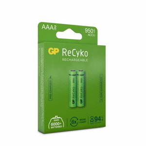 Rechargeable battery AAA/R03, 1.2V, 950 mAh, ReCyko, 2pcs., GP