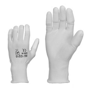 Gloves, polyurethane fingertips, white 7, KTR