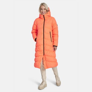 Winter feather coat Naima hooded, orange, HUPPA