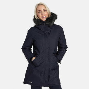 Žieminė striukė parka Vivian, moteriška, tamsiai mėlyna, Huppa