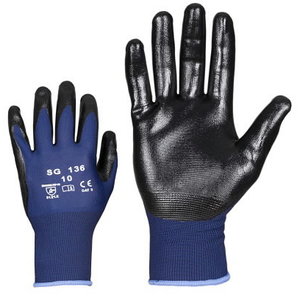 Pir&scaron;tinės, poliesteris, delnas dengtas nitrilu, mėlyna 10