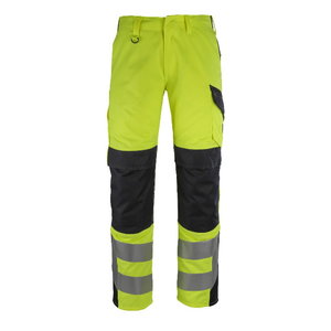 Arbon Trousers with kneepad pockets, HI-VIS Yellow/dark navy, MASCOT
