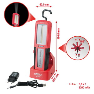 Hand Lamp LED with charging sation perfectLight 500lm, KS Tools