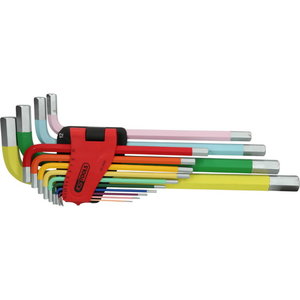 Hexagon key wrench set, extra long, 14 pcs