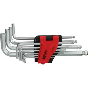 Ball ended hexagon key wrench set, long, inch size, 10 pcs, KS Tools