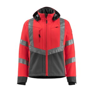 Blackpool SOFTSHELL jacket Hi-Vis red/dark anthracite, Mascot
