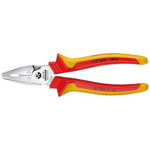 VDE heavy duty combination pliers with VDE ins sleeves 180mm, Gedore